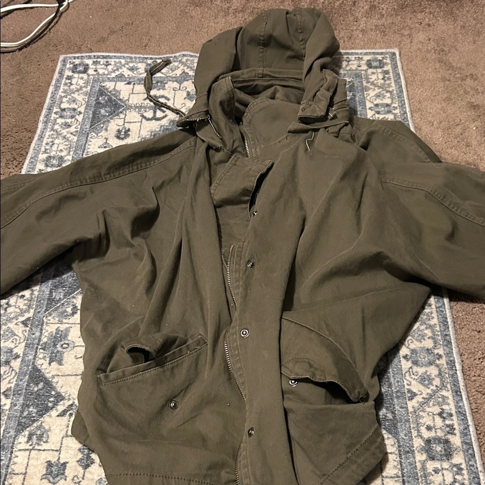 Kenar Men's Military Green Hooded Jacket